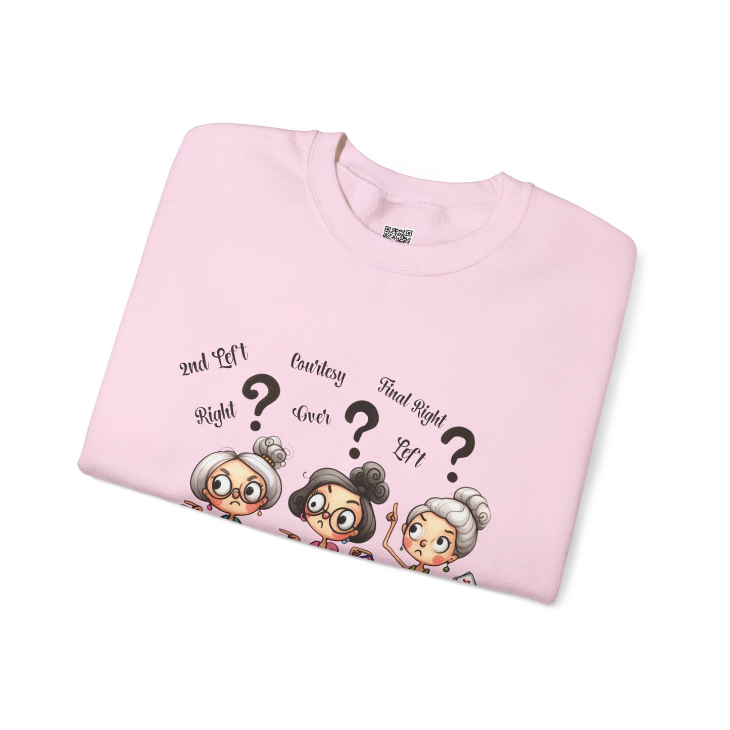 Mahjong Grannies Sweatshirt | Cute Cartoon Ladies with Question Marks