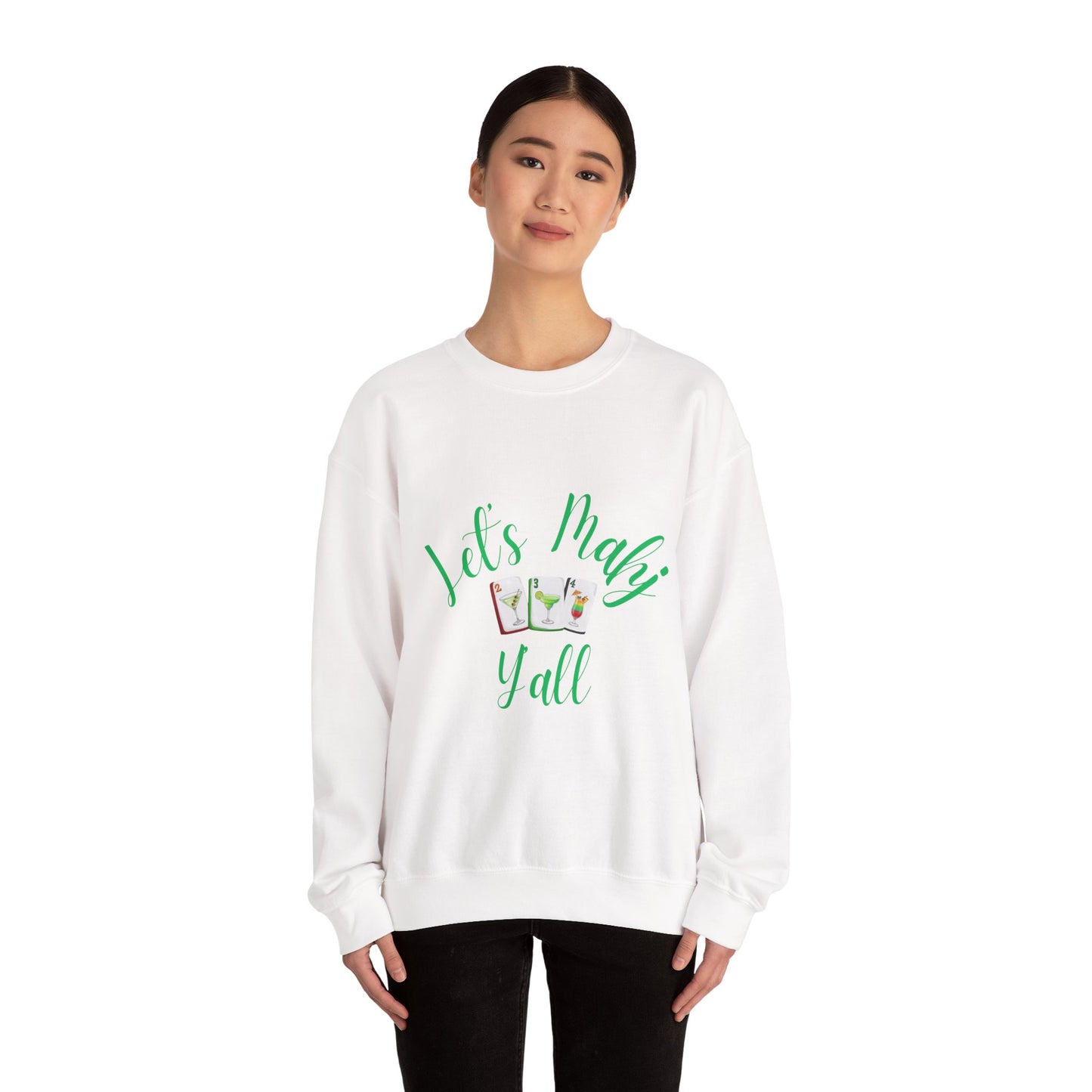 Lets Mahj Y'all Sweatshirt | Cute Cartoon Ladies with Question Marks