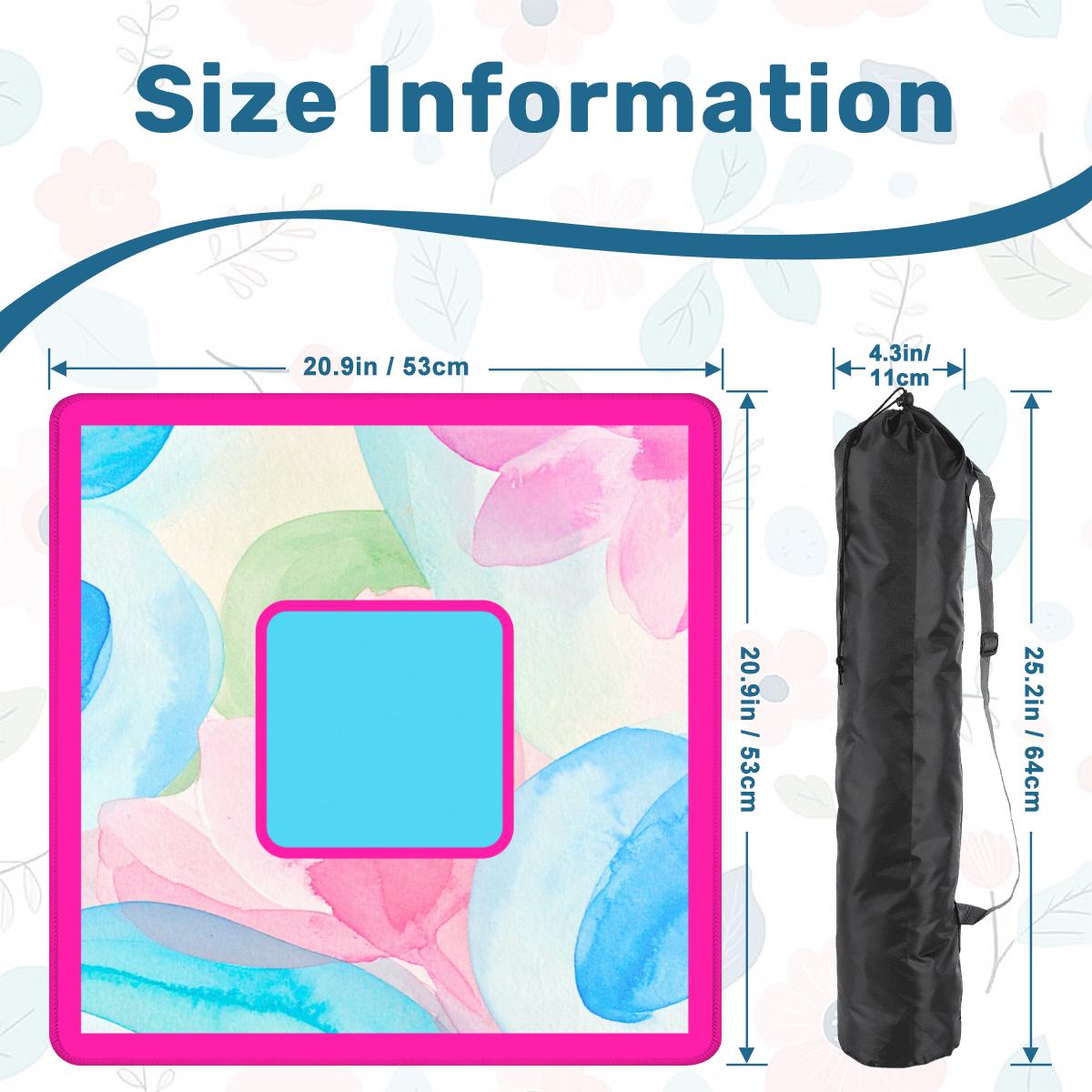 Floral Pink Watercolor Travel Mahjong Mat (20.9 x 20.9 inch)