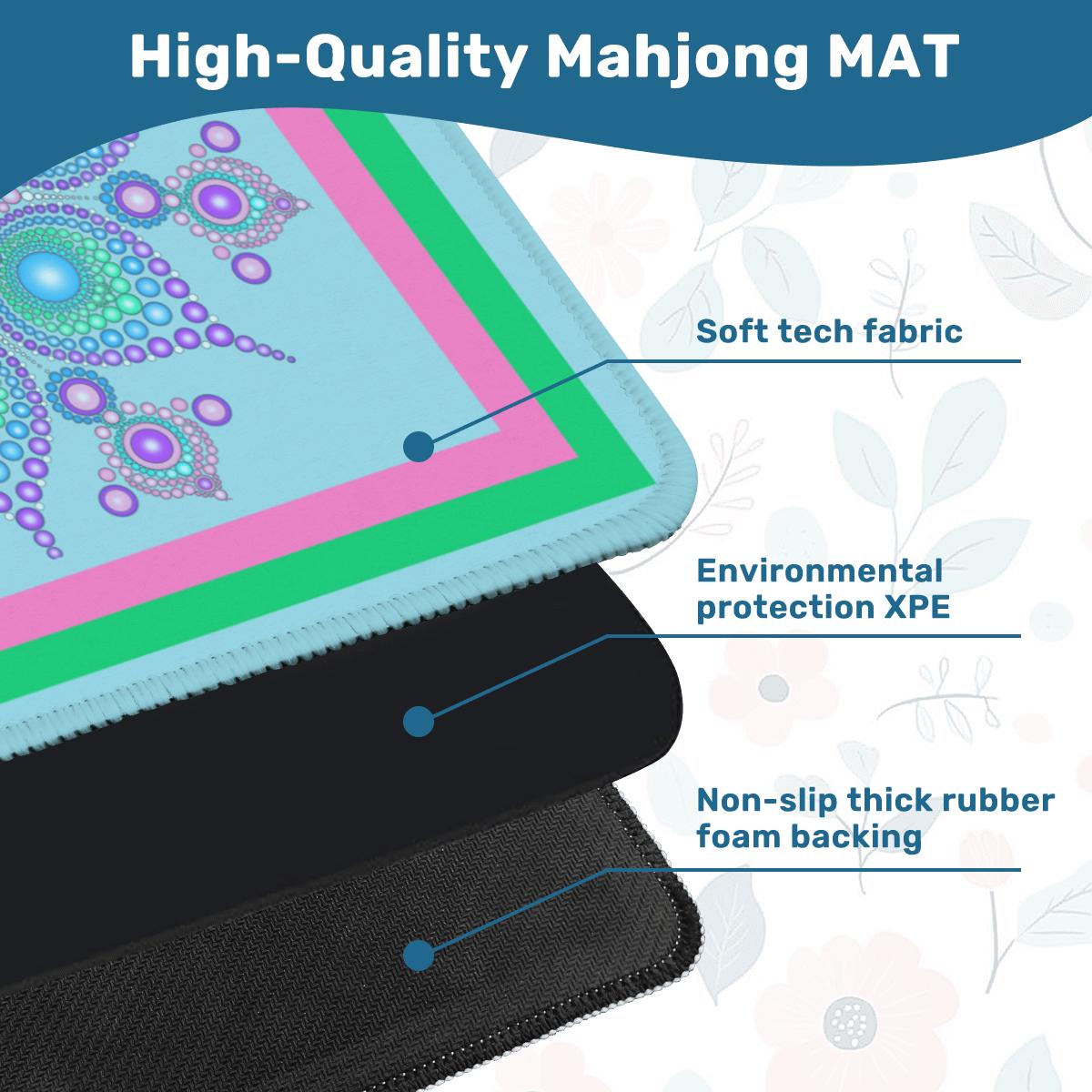 Mandala Beads Mahjong Mat: Mahj Game Tabletop (31.5-inch)