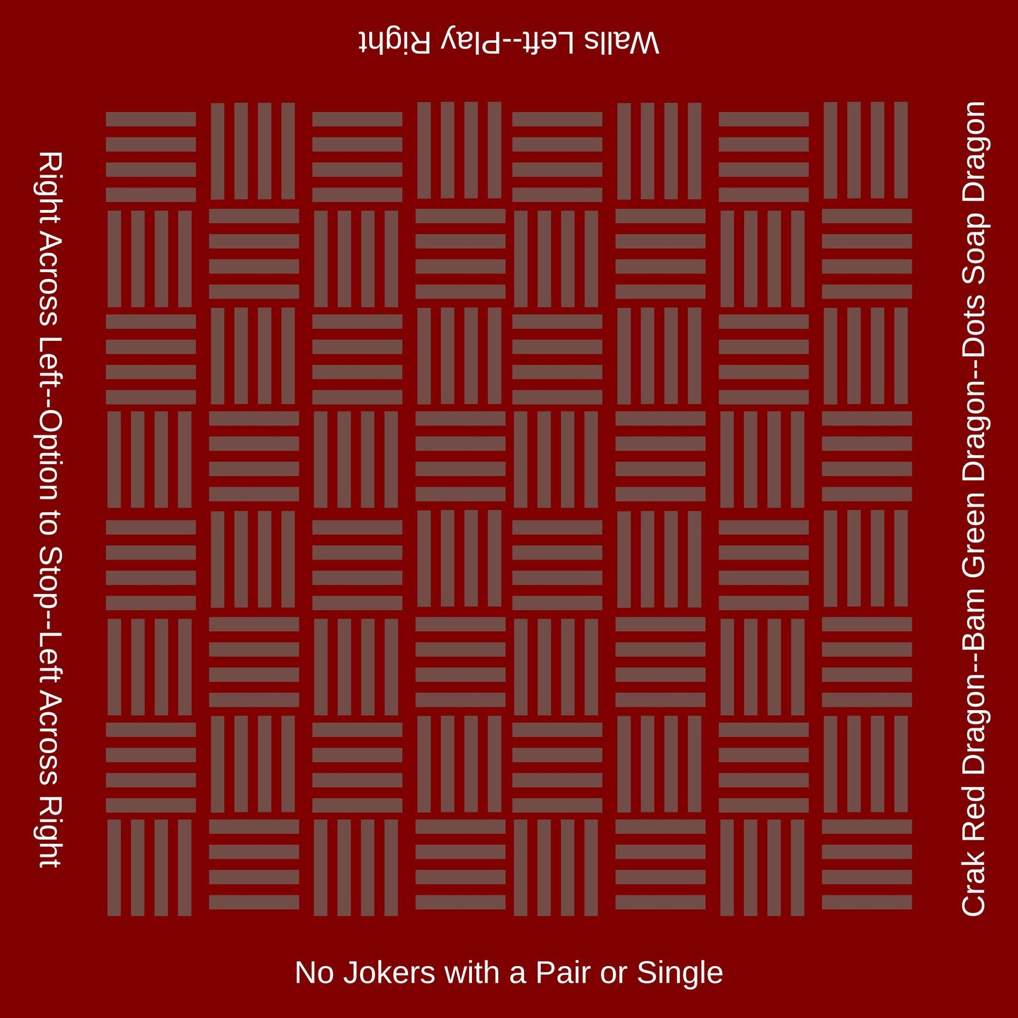 Checkerboard with Instructions Mahjong Mat: Mahj Game Tabletop (31.5-inch)