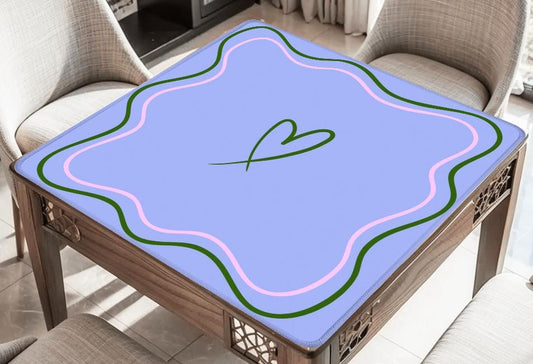 Periwinkle Open Heart Mahjong Mat: Mahj Game Tabletop (31.5-inch)