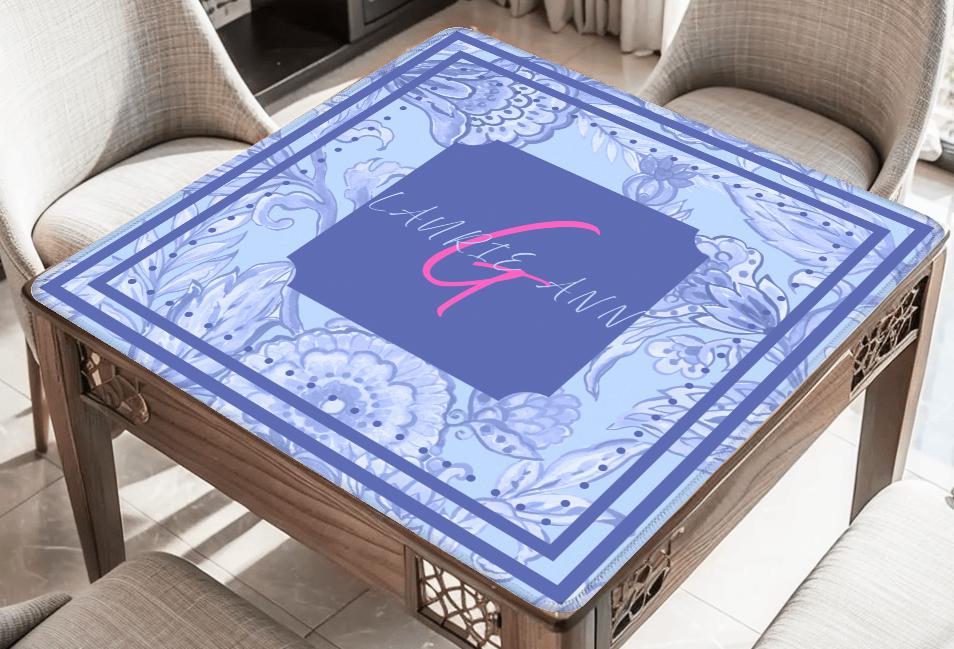 Custom Monogram Mat Personalized with Monogram and Colors: Mahj Tabletop (31.5-inch)