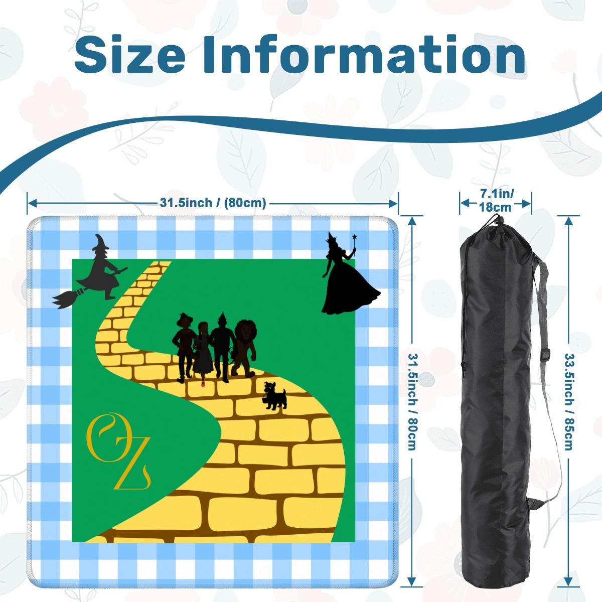 Wizard of Oz inspired Mahjong Mat: Mahj Game Tabletop (31.5-inch)