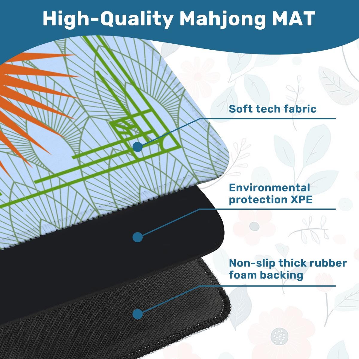 Sierra Sun Mahjong Mat: Mahj Game Tabletop (31.5-inch)