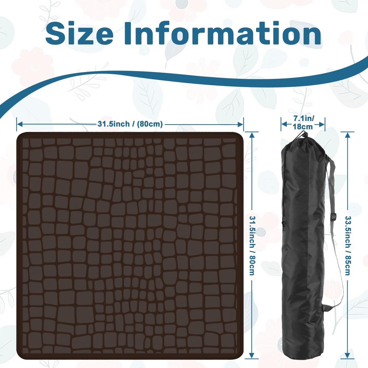 Chocolate Brown Gator Mahjong Mat: Mahj Game Tabletop (31.5-inch)