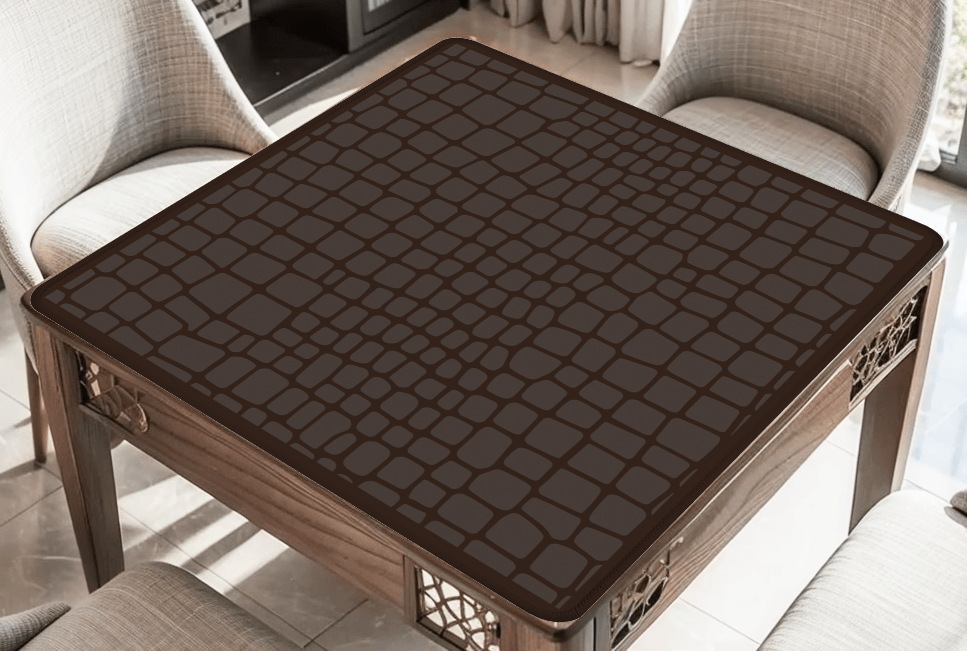 Chocolate Brown Gator Mahjong Mat: Mahj Game Tabletop (31.5-inch)