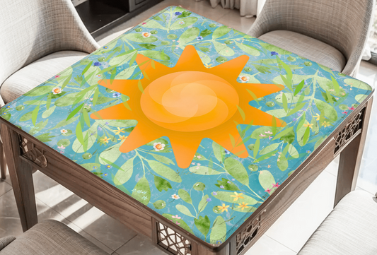 Wildflowers Sunshine Mahjong Mat: Mahj Game Tabletop (31.5-inch)