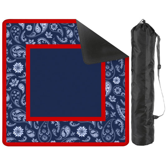 Red & Blue Paisley Bandana Mahjong Mat Tabletop (31.5-inch)