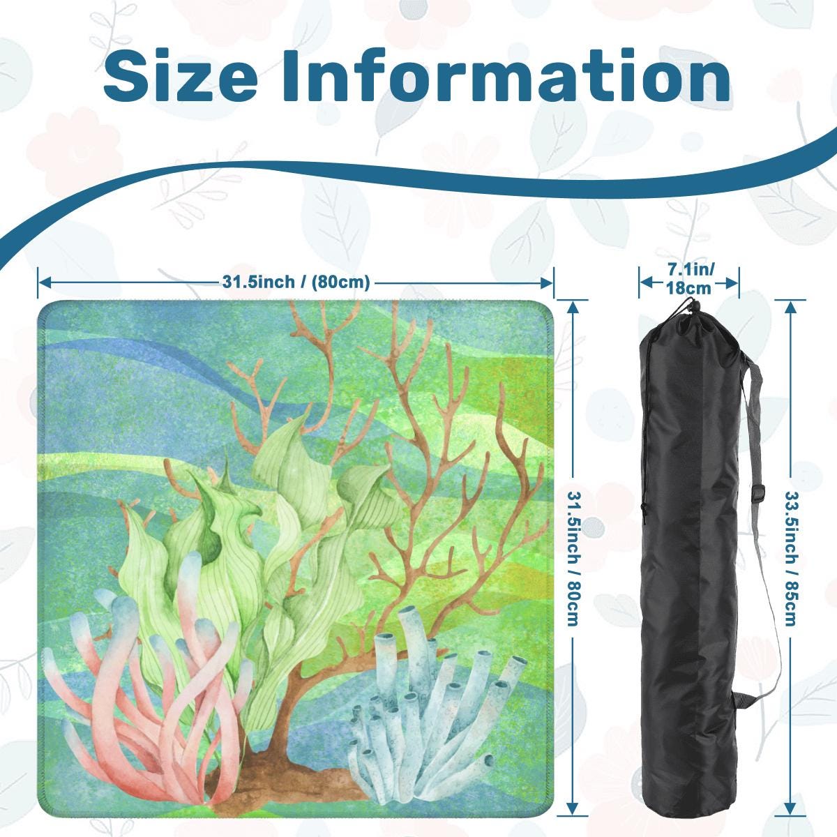 Coral Lake Mahjong Mat Tabletop (31.5-inch)