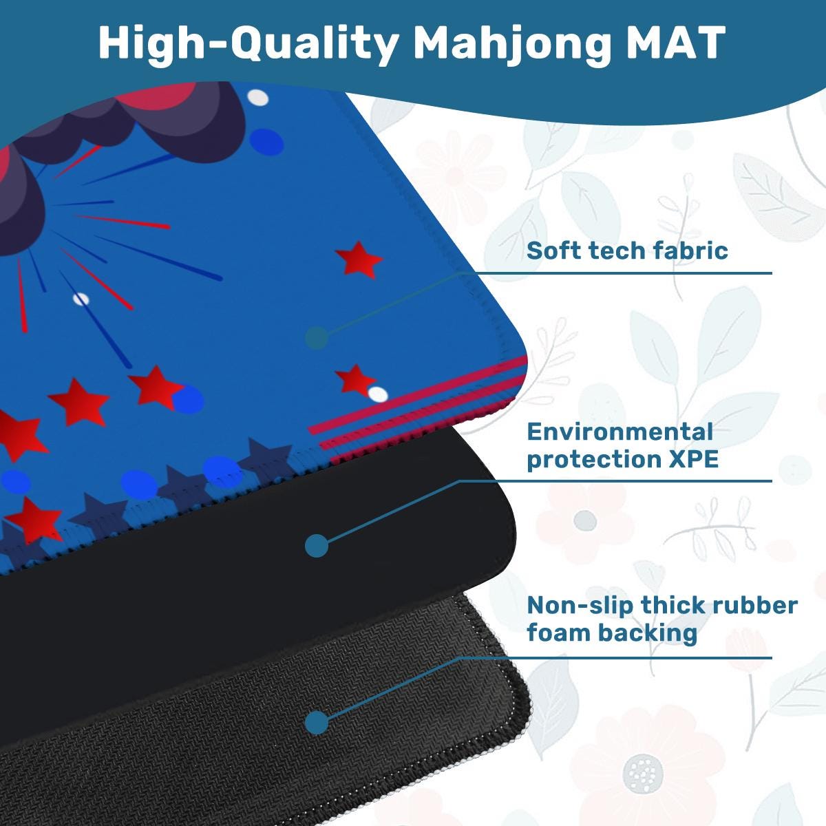 America inspired Mahjong Mat: Mahj Game Tabletop (31.5-inch)