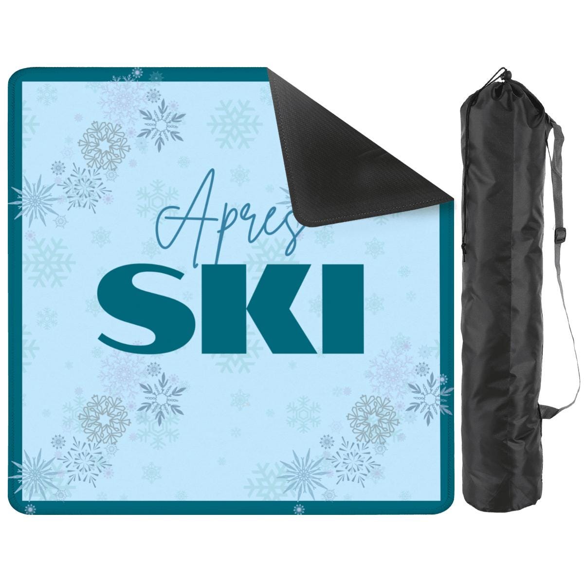 Apres Skiing in Teal Mahjong Mat: Mahj Game Tabletop (31.5-inch)