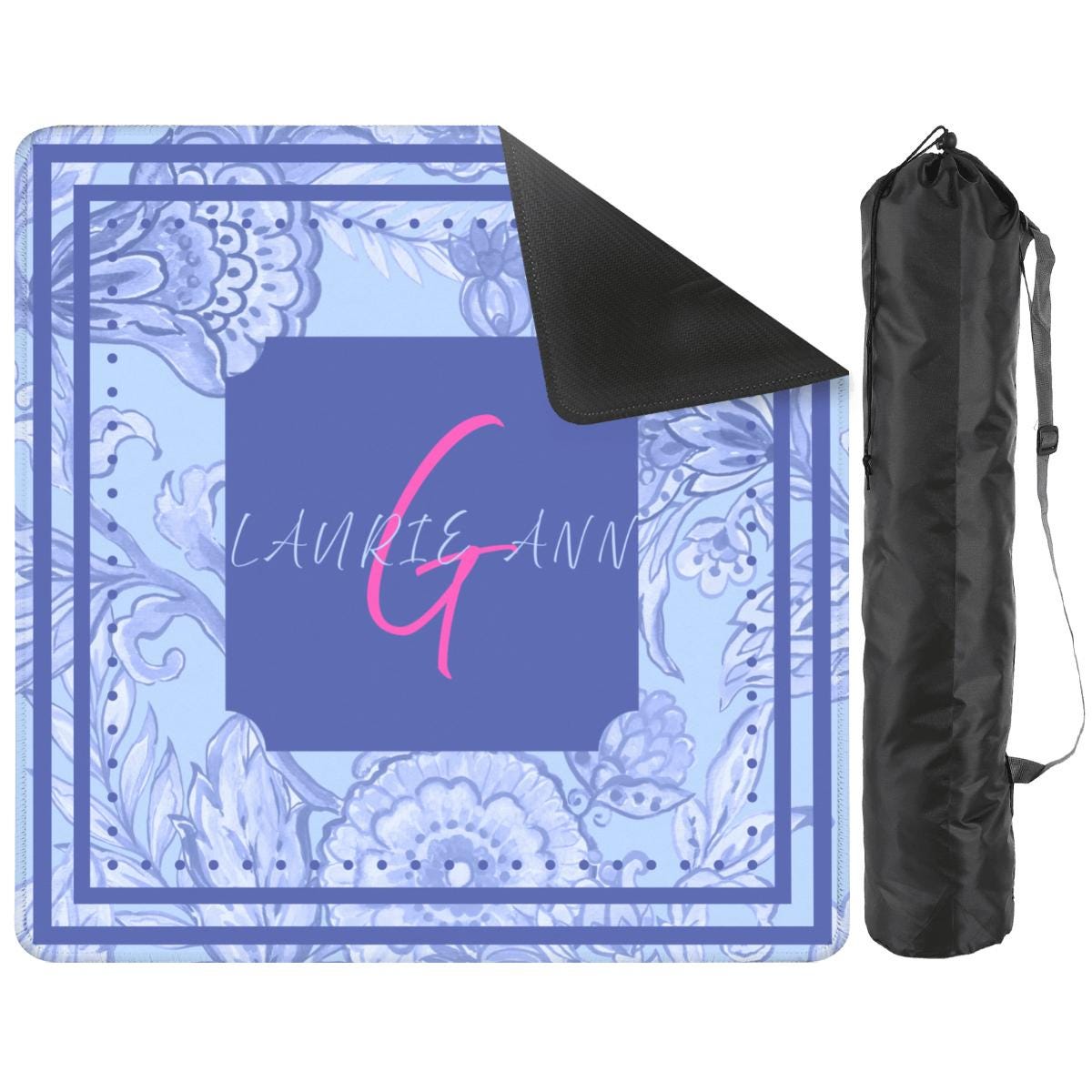 Custom Monogram Mat Personalized with Monogram and Colors: Mahj Tabletop (31.5-inch)