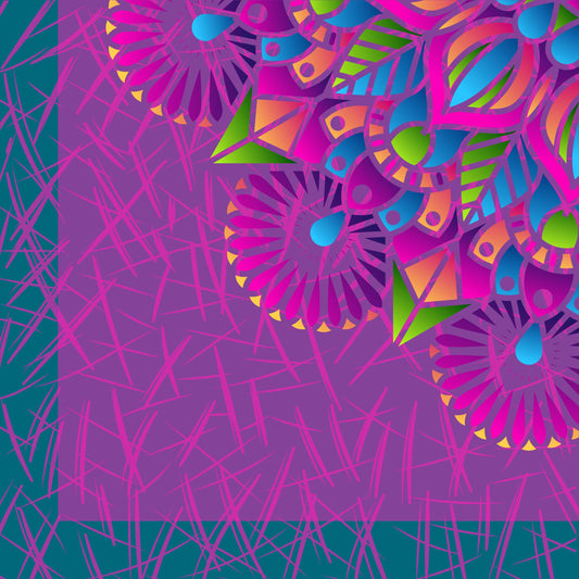 Teal  Festival Mahjong Mat: Mahj Game Tabletop (31.5-inch)