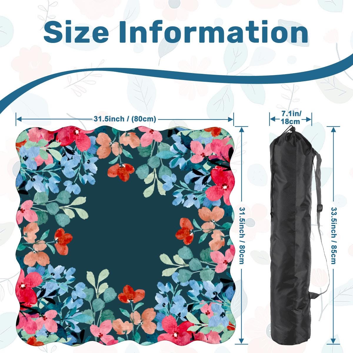 Scalloped Ocean florals Mahjong Mat