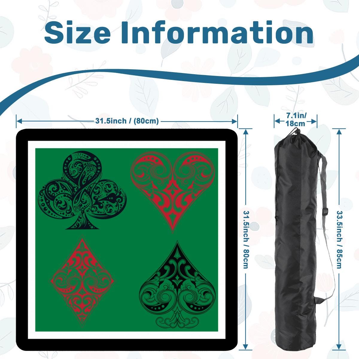 Canasta Suits Game Mat Tabletop (31.5-inch)