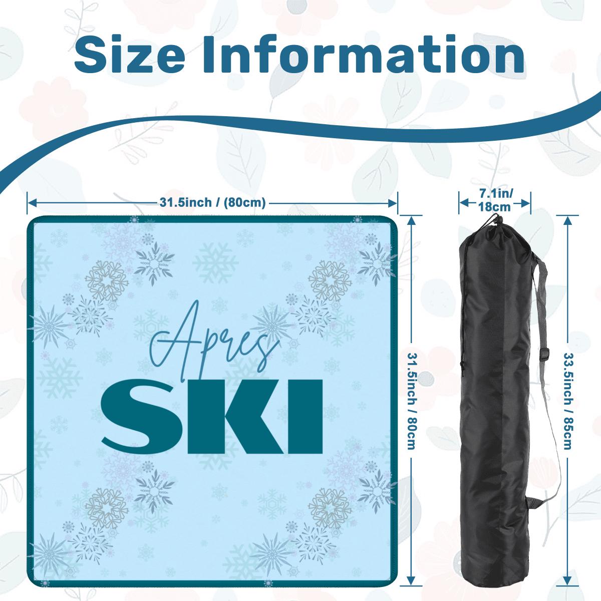 Apres Skiing in Teal Mahjong Mat: Mahj Game Tabletop (31.5-inch)