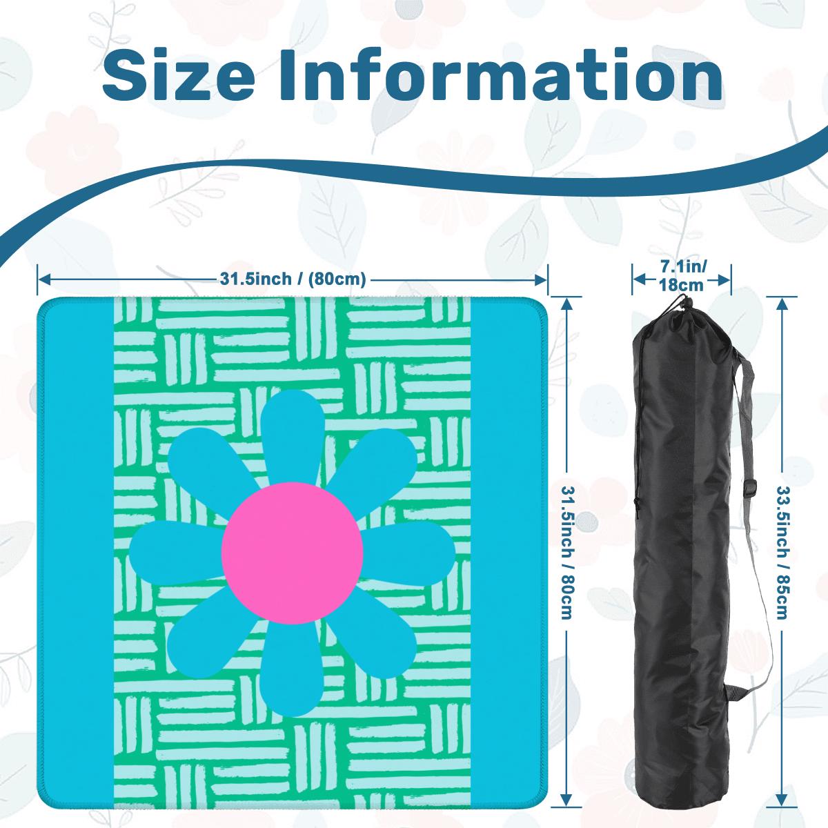 Large Blue Daisy Mahjong Mat: Mahj Game Tabletop (31.5-inch)