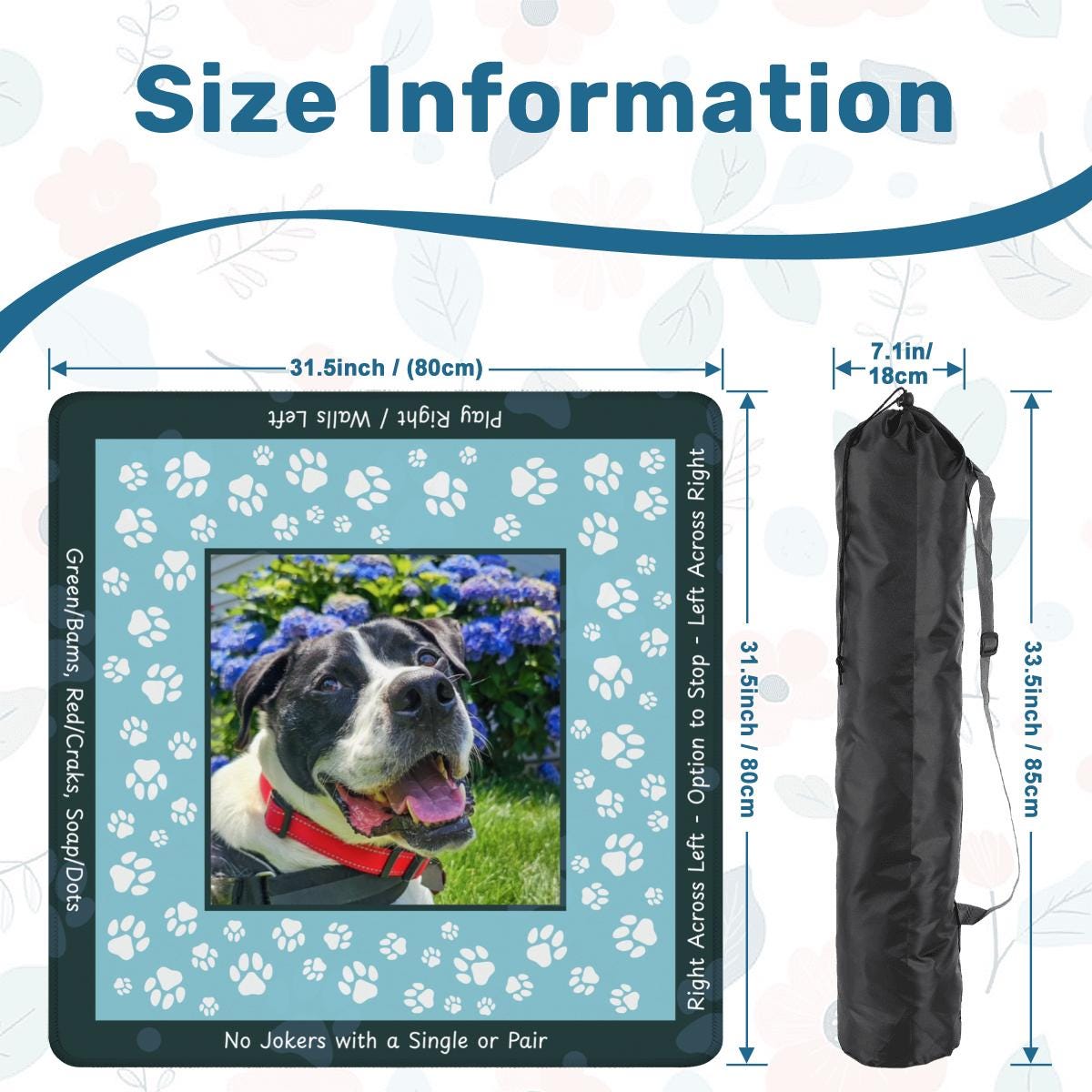 Doodle Plays Mahj Custom with Directions Mahjong Mat, this can be your Pup!