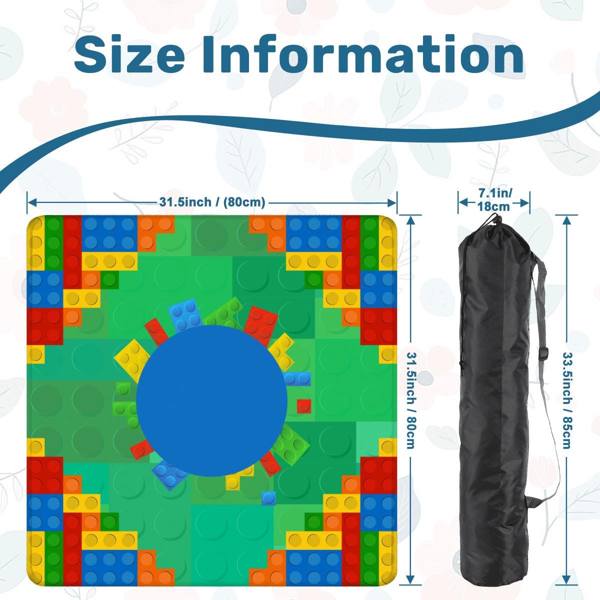 Building Blocks Mahjong Mat: Mahj Game Tabletop (31.5-inch)
