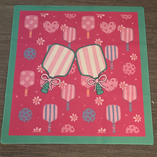 Pickleball Party Mahjong Mat: Mahj Game Tabletop (31.5-inch)