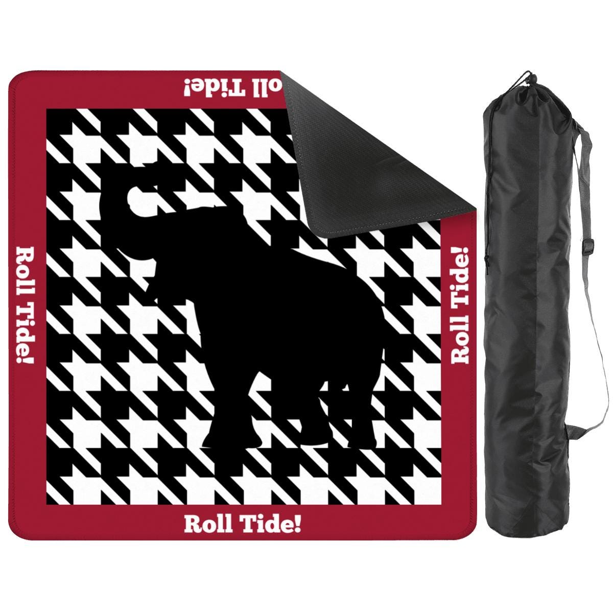 Alabama Elephant Gray or Black Mahjong Mat: Mahj Game Tabletop (31.5-inch)